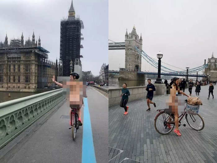 Viral Wanita Bugil Keliling Kota Naik Sepeda Sejauh 16 Km, Ternyata Punya Niat Baik