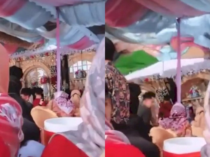Viral Video Pelaminan Pernikahan Roboh Diterjang Angin Kencang, Warganet: Doa Mantan