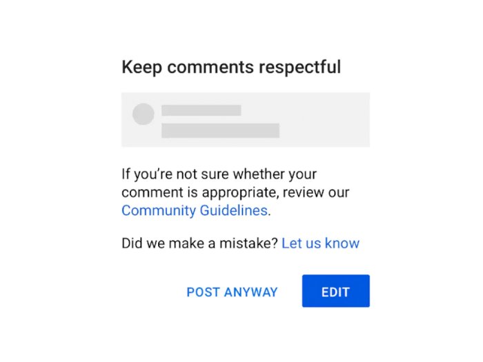 YouTube Peringatkan Pengguna Saat Berkomentar Hal yang Bersifat Menyinggung