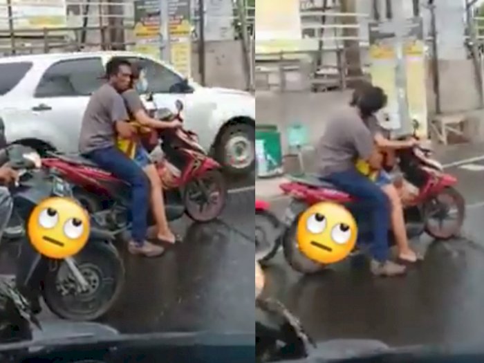 Viral Pasangan Mesum di Atas Motor, Tangan Si Cowok 'Menghilang' di Balik Baju Si Cewek