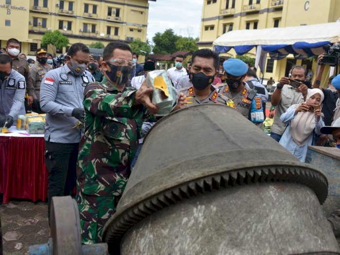 FOTO: Pemusnahan Barang Bukti Narkotika di Banda Aceh