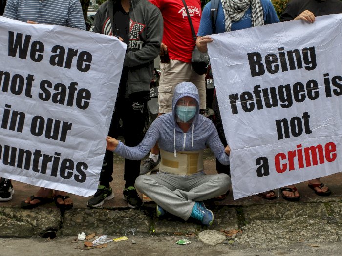 FOTO: Unjuk Rasa Imigran di Medan