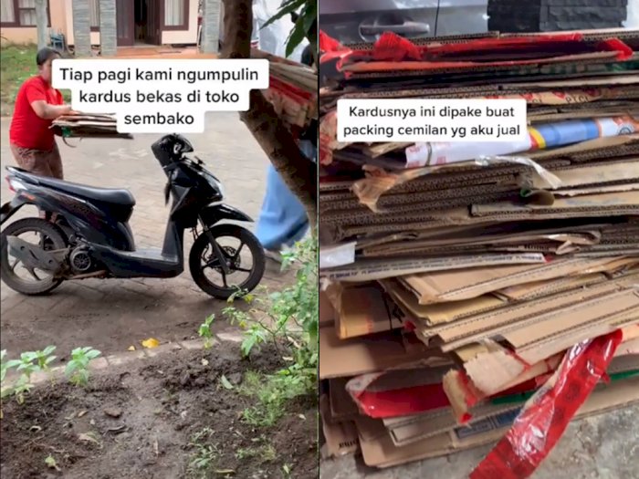 Kreatif dan Hemat! Cewek ini Jadikan Kardus Bekas Untuk Packing Barang Dagangannya