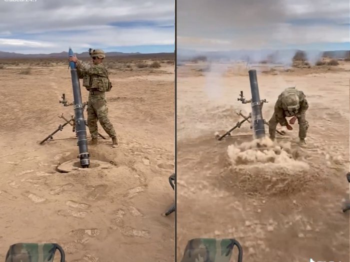 Video Detik-detik Tentara yang Gunakan Mortir Saat Latihan, Tanah Ikut Bergerak