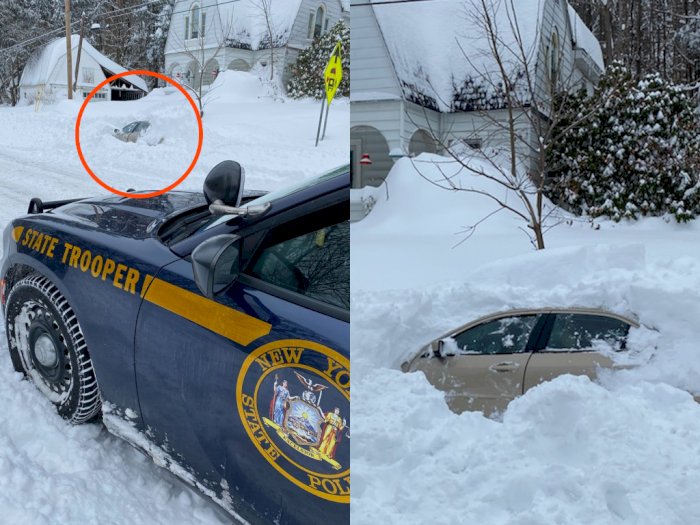Terjebak di Tumpukan Salju Selama 10 Jam, Pengemudi Mobil Ini Beruntung Masih Selamat