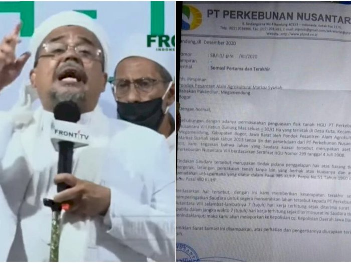 Lahan Pesantren Disuruh Kosongkan PTPN, Rizieq Shihab Tegas: Jangan Seenaknya Main Rampas!