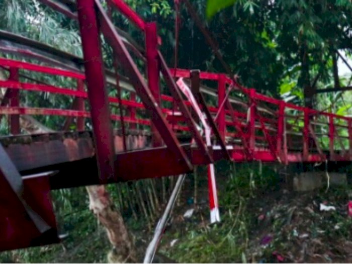 Jembatan Gantung Dua Desa di Klambir V Kampung dalam Kondisi Rusak, Warga Mulai Khawatir