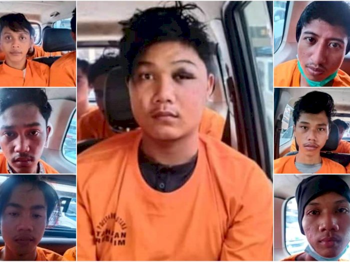 Wajah Memelas 7 Begal 'Akatsuki 2018' yang Bunuh Andika Putra Pakai Celurit di Bekasi