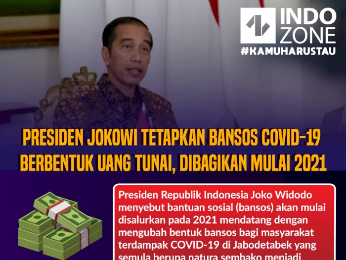 Presiden Jokowi Tetapkan Bansos COVID-19 Berbentuk Uang Tunai