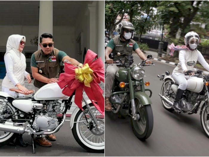 Dihadiahi Ridwan Kamil Motor Klasik di Ultah Pernikahan ke-24, Atalia Meleleh