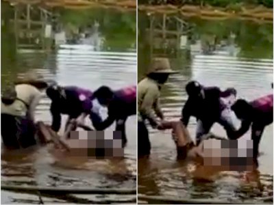 Mayat Pria Tanpa Identitas Ditemukan Mengapung di Sungai dengan Posisi Telungkup