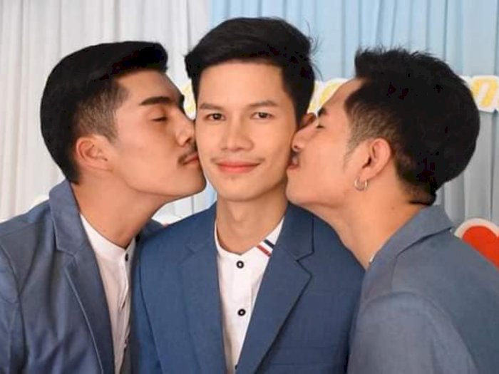 Geger Cinta Segitiga 3 Pria di Thailand, Nikah Bareng Bertiga, Direstui Orang Tua