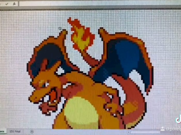 Gamer Ini Buat 151 Karakter Pokémon Generasi ke-1 di Microsoft Excel!