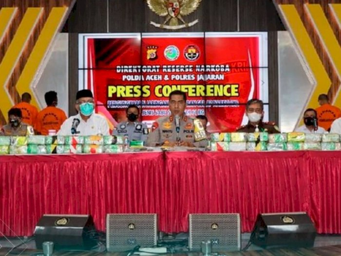 Polda Aceh Tangkap 6 Tersangka Penyelundupan 61 Kg Narkoba Jaringan Internasional
