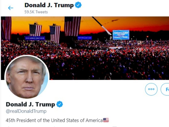 Twitter Nonaktifkan Akun Donald Trump