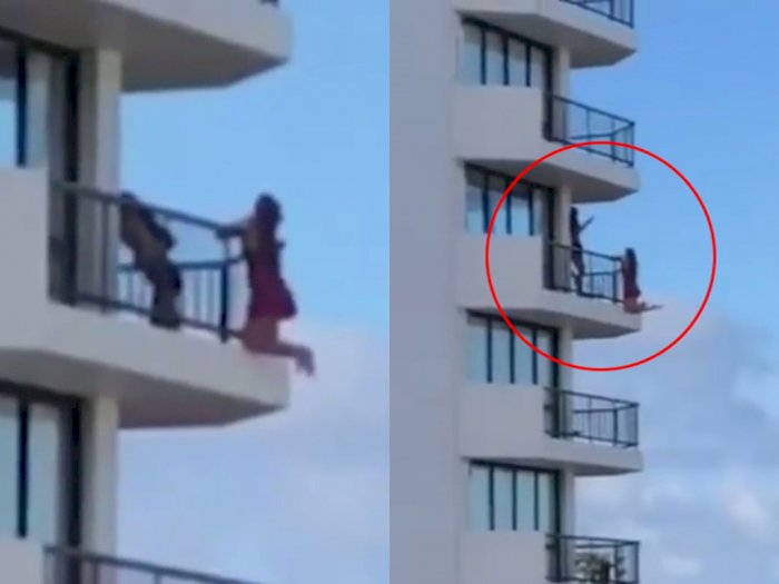 Wanita Ini Nekat Bergantung di Balkon Lantai 11 Agar Dapat Foto Keren, Aksinya Bikin Heran