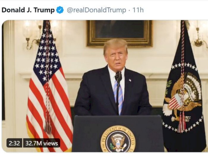 Twitter Trump Kembali Aktif Setelah Sempat Dibekukan, Ini Postingan Pertamanya