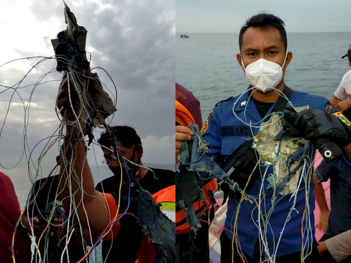 Puing-puing Pesawat dan Serpihan Pakaian Ditemukan Petugas, Diduga dari Sriwijaya Air