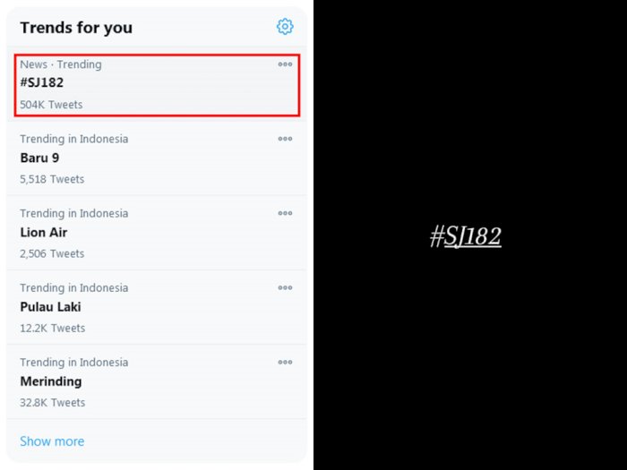 Pesawat Sriwijaya Air SJ 182 Hilang, Tagar '#SJ182' Trending di Media Sosial