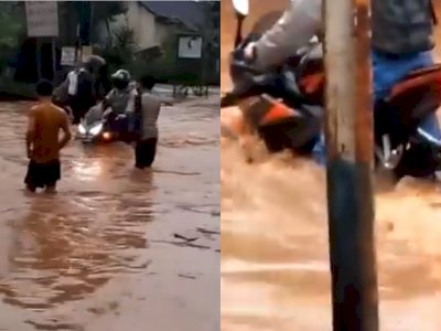 Viral Video Honda CBR150R yang Digeber Menerobos Banjir, Berhenti di Tengah Jalan 