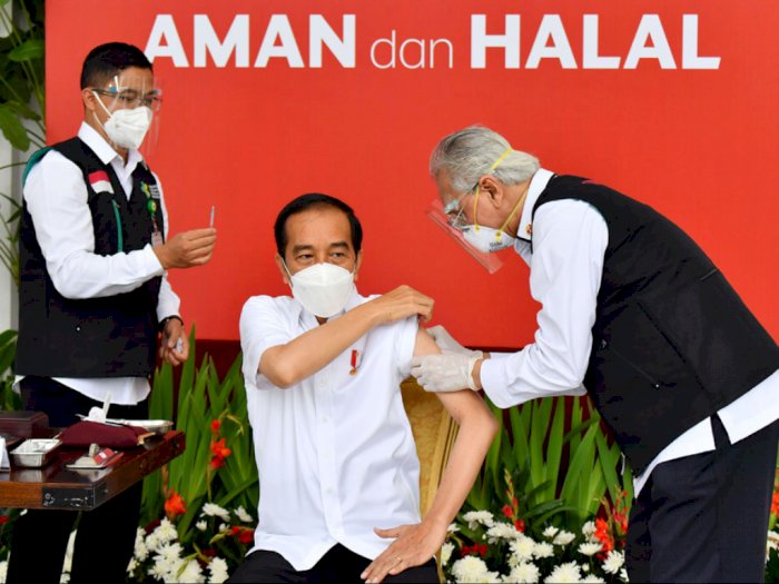 Merasa Sedikit Pegal Usai Divaksin Covid-19, Presiden Jokowi Banjir Ucapan Semoga Sehat