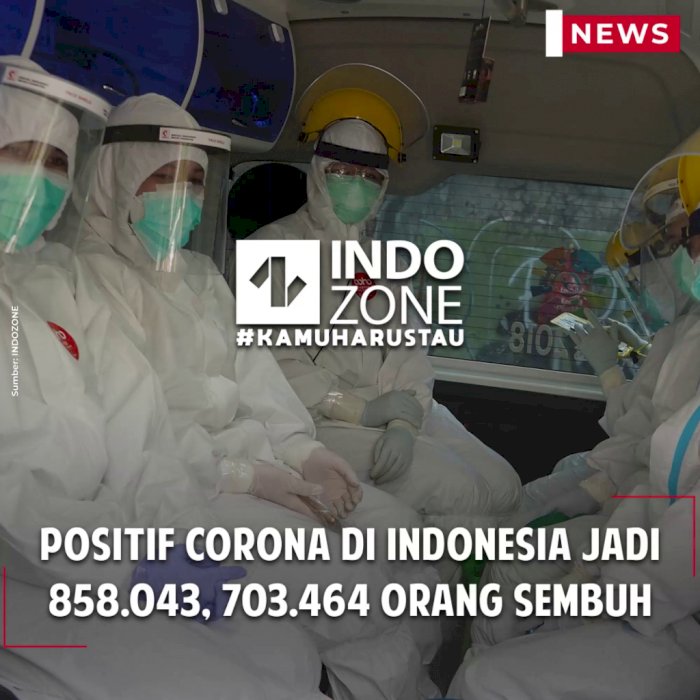Positif Corona di Indonesia Jadi 858.043, 703.464 Orang Sembuh