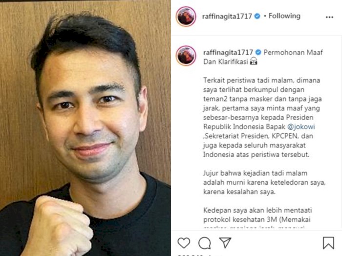 Raffi Ahmad Minta Maaf Terkait Pelanggaran Prokes: Murni Karena Keteledoran Saya