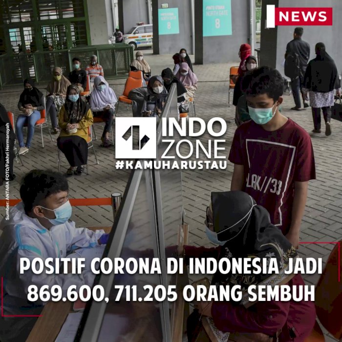 Positif Corona di Indonesia Jadi 869.600, 711.205 Orang Sembuh