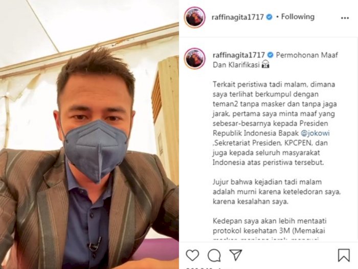 Raffi Ahmad Klarifikasi Foto Langgar Prokes: Kebetulan Saya Lagi Makan Tidak Pakai Masker