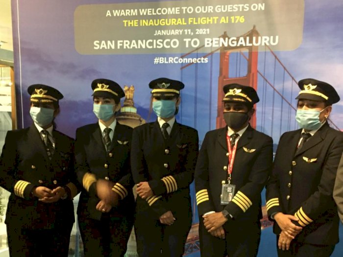 Ukir Sejarah Baru, Pilot-Pilot Wanita Air India Tuntaskan Penerbangan Nonstop 17 Jam
