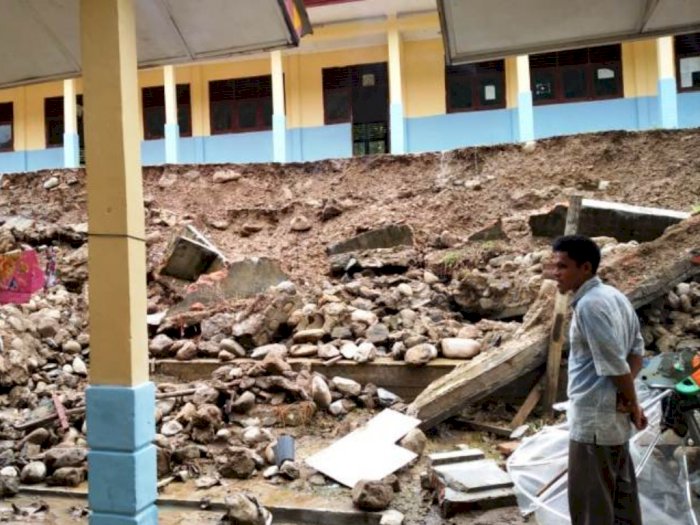 Curah Hujan Tinggi, Gedung SD Negeri Pepelah Gayo Lues Aceh Dilanda Longsor, Korban Nihil