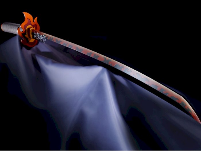 Pedang Kyujuro Rengoku pada Anime Kimetsu No Yaiba Dibuat Replikanya, Dijual Rp1,5 Juta!