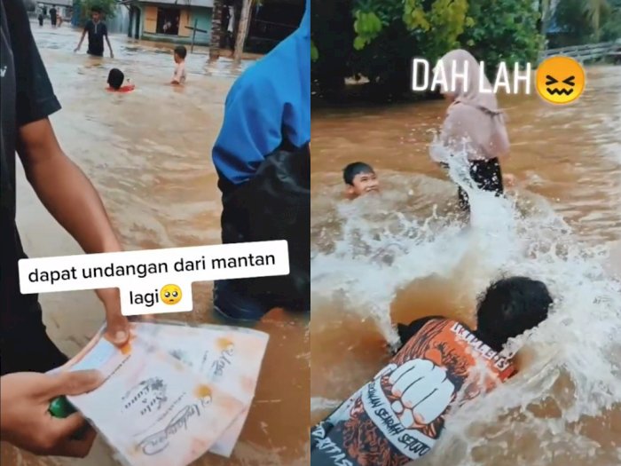 Tak Hanya Dilanda Banjir, Derita Pria Ini Bertambah Lantaran Dapat Undangan Nikahan Mantan