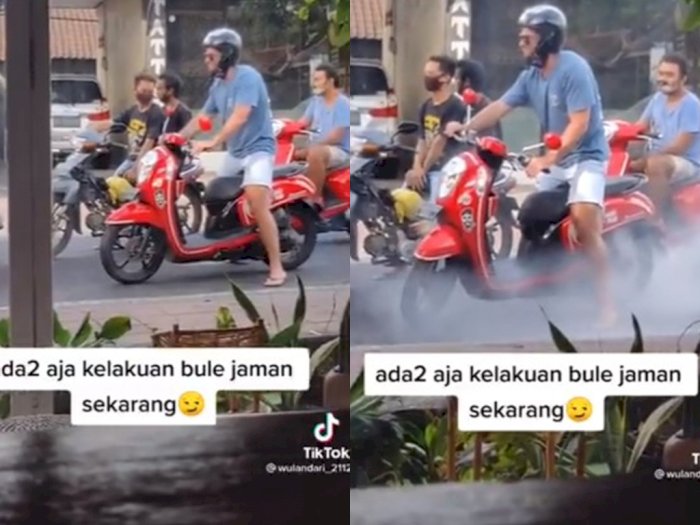 Viral Bule di Bali Geber-geber Motor Sampai Berasap, Reaksi Orang Sekitarnya Jadi Sorotan