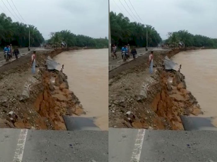 Aliran Sungai Batang Serangan Banjir, Jalan Menuju Kawasan Wisata Tangkahan Terputus