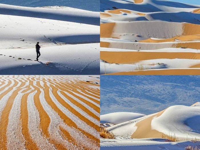 Iklim Makin Berubah, Kini Salju Turun di Gurun Sahara Hingga Arab Saudi