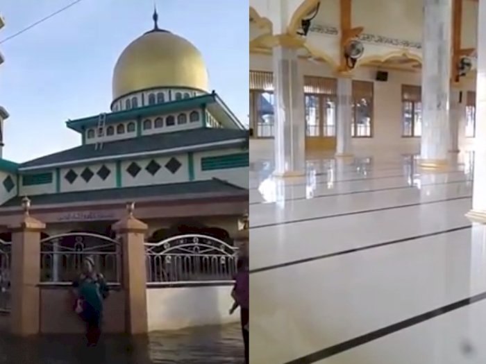 Masya Allah! Banjir Melanda Kalimantan Selatan, Masjid Ini Tetap Kering