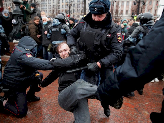 Alexei Navalny Ditangkap, Demo Besar Terjadi Rusia, Polisi Tangkap Ribuan Pendemo