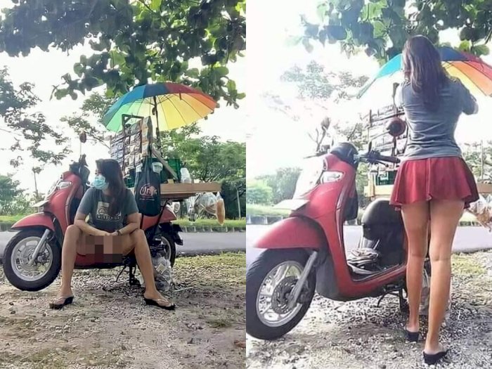Viral Penjual Kopi  Cantik di Serangan Bali Duduk 