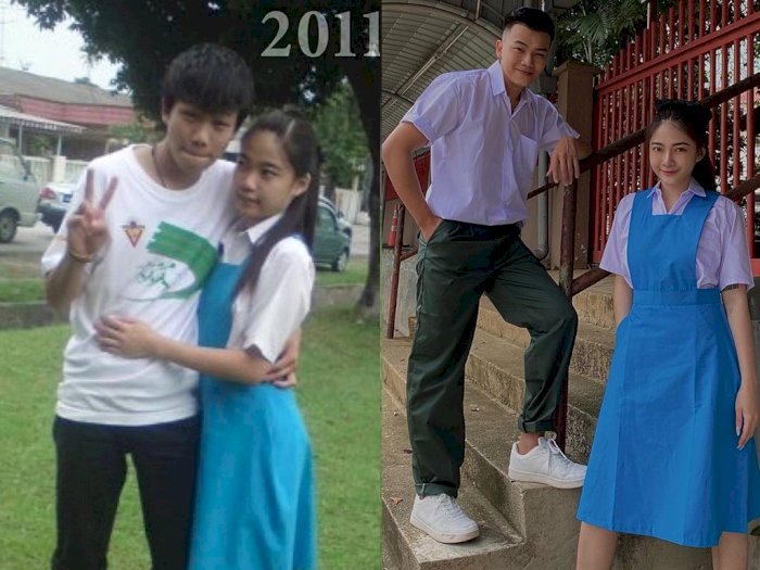 Pasangan Ini Rayakan Anniversary ke 10 Tahun Memakai Pakaian SMP, Bikin Netizen Iri!