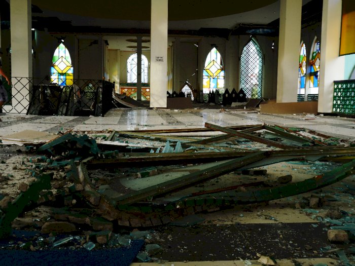 FOTO: Kerusakan Masjid Agung Suhada Pascagempa Bumi Sulbar