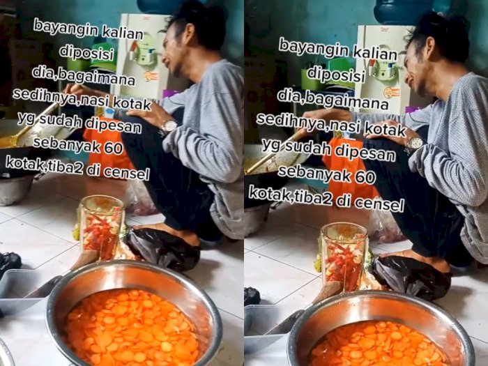 Sedih! Pria Ini Nangis Usai 60 Kotak Nasi Pesanan Dibatalkan, Padahal Modalnya Masih Utang