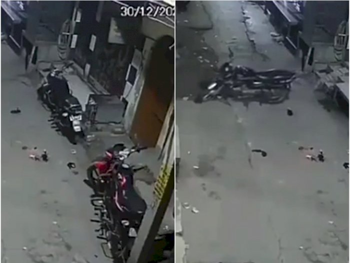Detik-detik Motor Jalan Sendiri Terekam CCTV, Netizen Ramai Berspekulasi