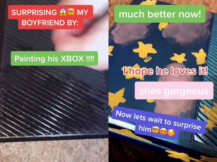 Wanita Ini Lukis Xbox Milik Pacarnya untuk Hadiah Valentine, Justru Dihujat Banyak Gamer