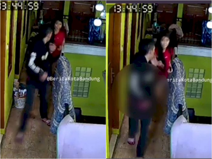 Geger! Viral Video Pria yang Pukul Wanita Saat Keluar dari Indekos di Bandung