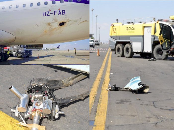 Arab Saudi Diserang Drone Peledak Houthi, Pesawat Sipil Bolong Kena Tembak
