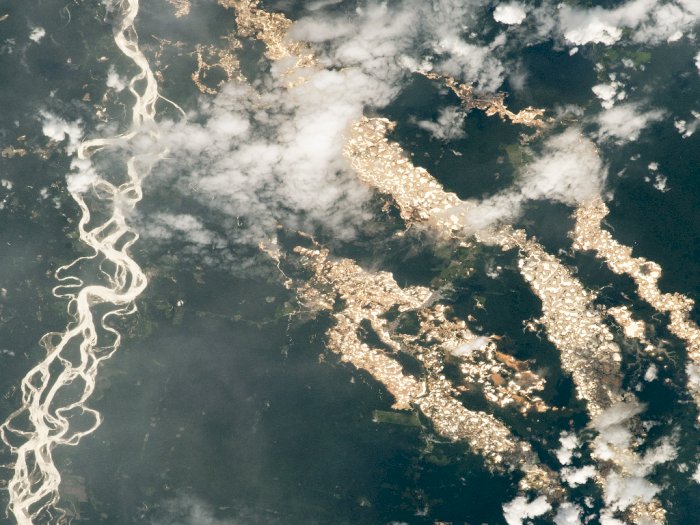 NASA Bagikan Foto Aliran Emas di Hutan Amazon