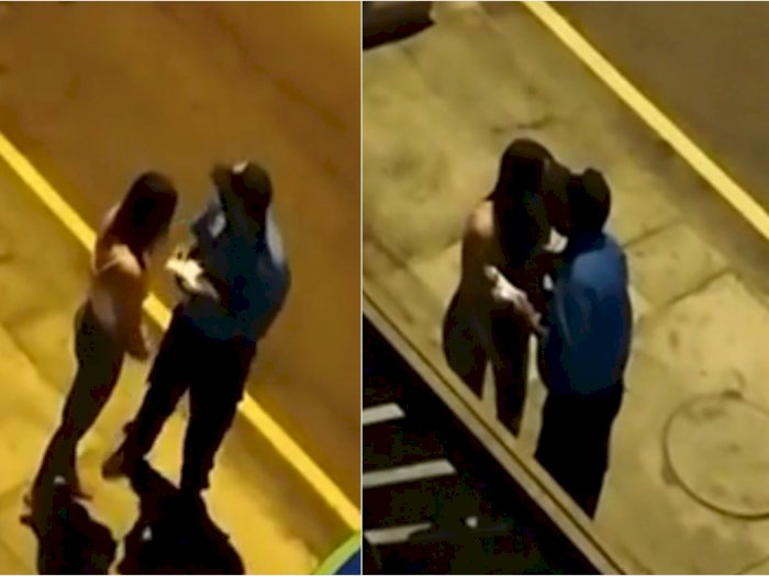 Tergoda Wanita Montok Pakai Tanktop yang Langgar Prokes, Polisi Ganti Denda dengan Ciuman