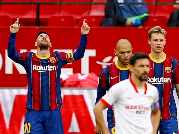 Messi Menangkan Barcelona di Markas Sevilla lewat Gol dan "Assist"
