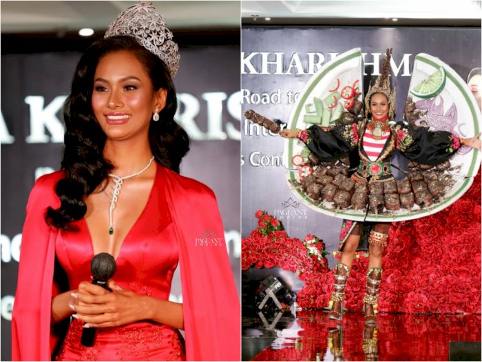 Aurra Kharishma Pamer Kostum Sate Ayam, Bawa Nama Indonesia di Miss Grand International